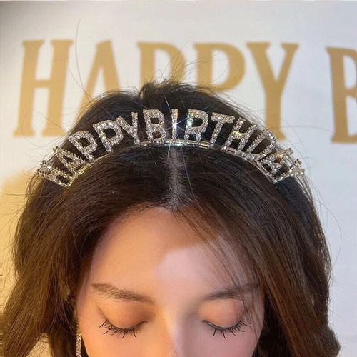 生日成人公主字母发箍发饰