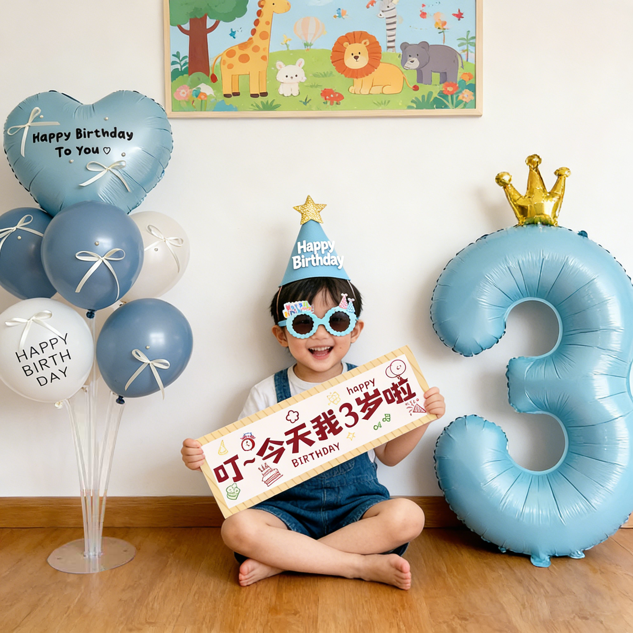 ins男童生日派对装扮布置装饰蓝色数字气球儿童宝宝5男孩3岁场景2,节庆用品/礼品,装扮布置套餐,淘宝优惠券,粉丝福利购,淘宝优惠卷