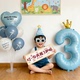 ins男童生日派对装 扮布置装 饰蓝色数字气球儿童宝宝5男孩3岁场景2