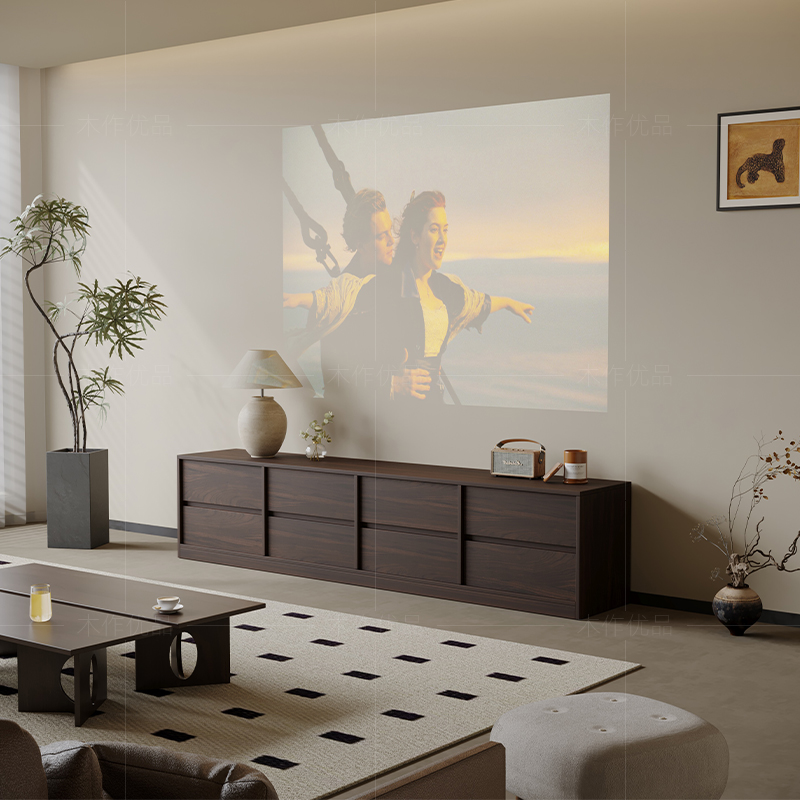 中古风客厅落地电视柜骨骼线条