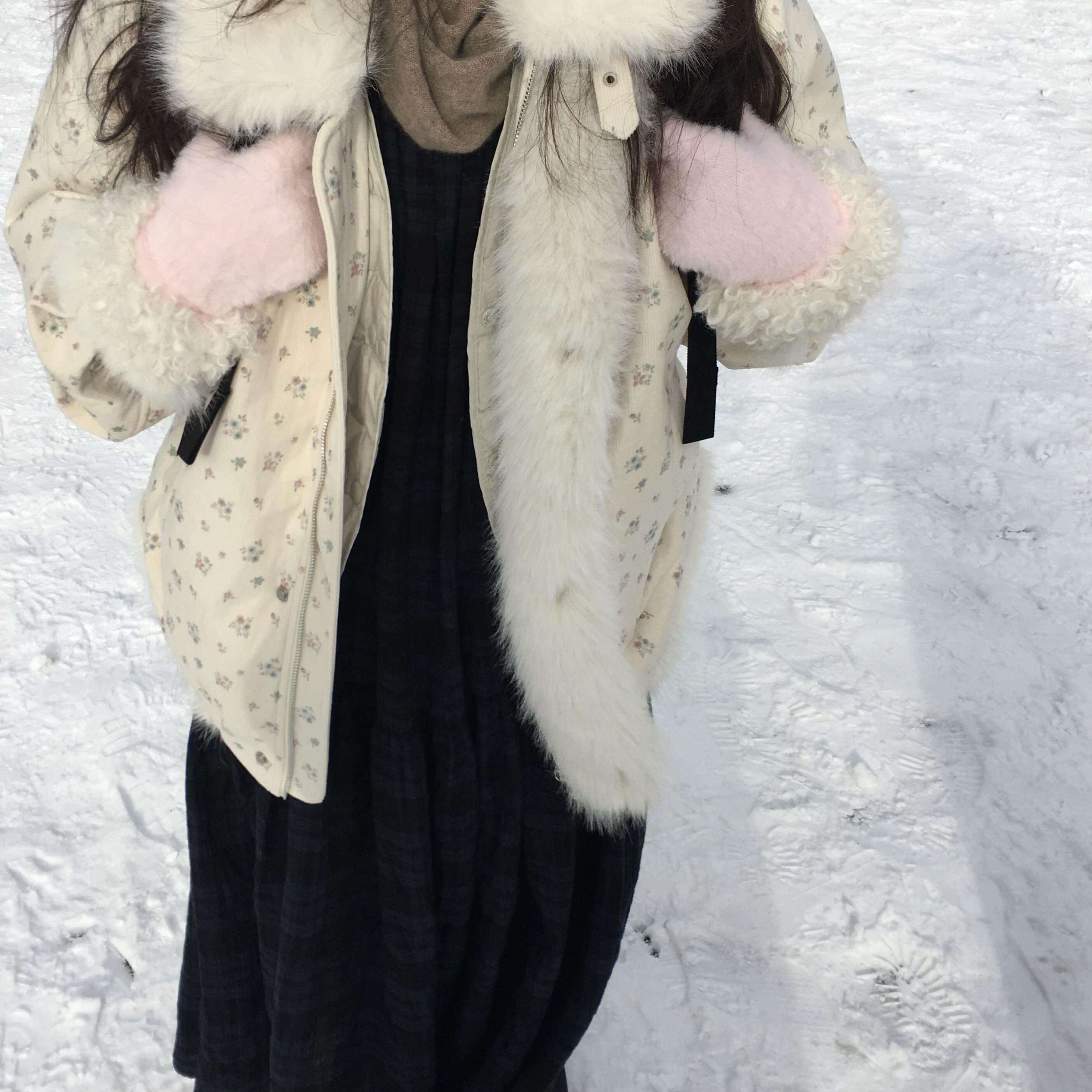 韩系甜美碎花毛领灯芯绒夹棉外套女秋冬季设计感加厚保暖棉衣棉服,女装/女士精品,短外套,淘宝优惠券,粉丝福利购,淘宝优惠卷