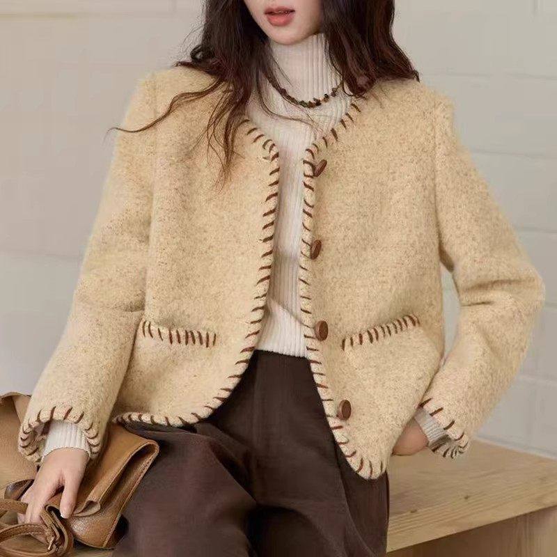 毛呢短外套女士装春秋冬季2026年新款小个子今年流行爆款加厚上衣,女装/女士精品,短外套,淘宝优惠券,粉丝福利购,淘宝优惠卷