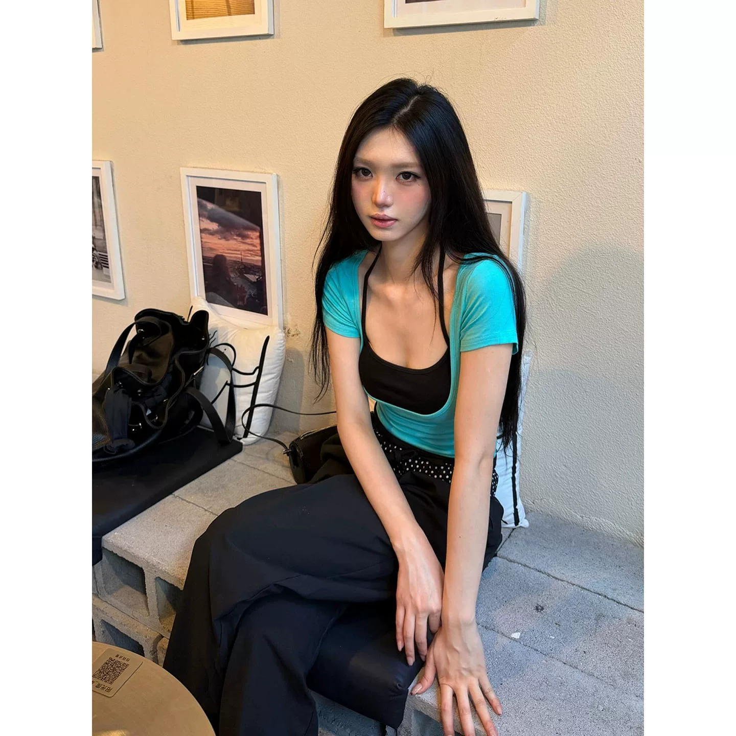 美式辣妹修身显瘦两件套上衣女