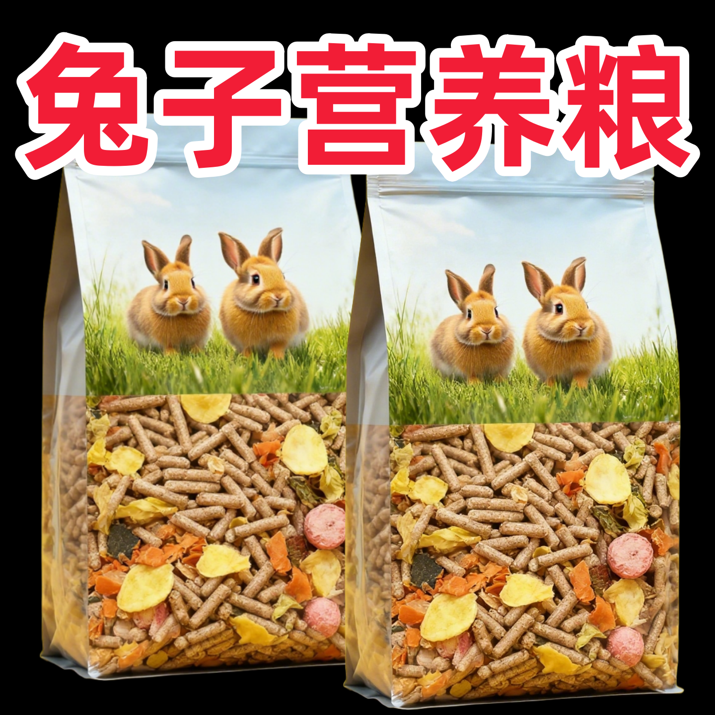 兔粮兔饲料果蔬粮小兔子粮食5斤幼兔成年兔营养主食宠物兔通用粮