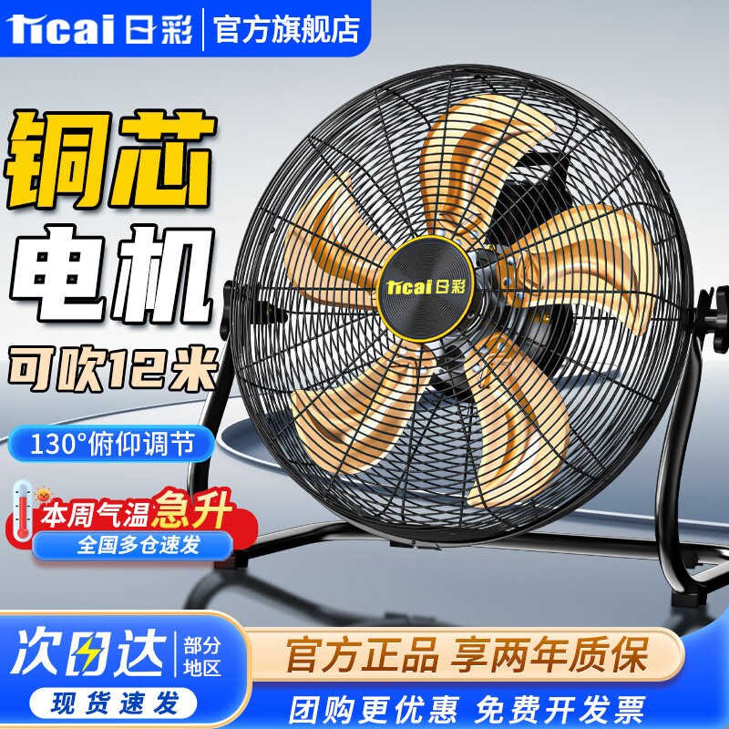 日彩电风扇强力台式爬地扇工业落