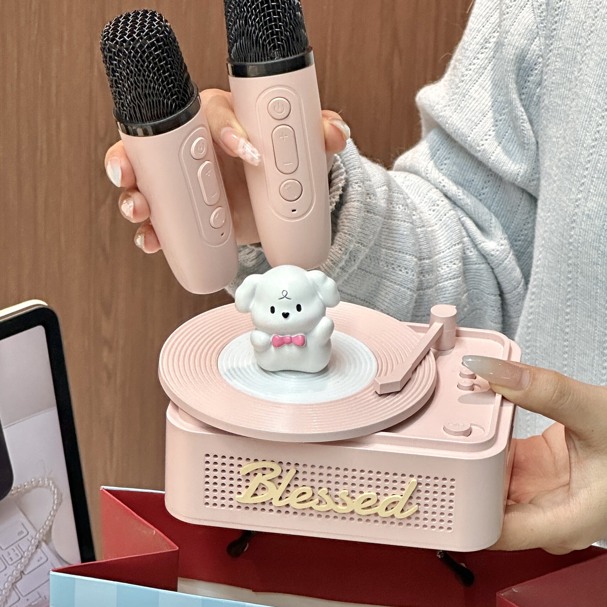 k歌蓝牙音箱迷你小型音响话筒麦