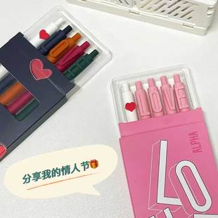 水笔学生用简约ins日系创意0.5mm KACO初心爱心笔中性笔黑色按动式