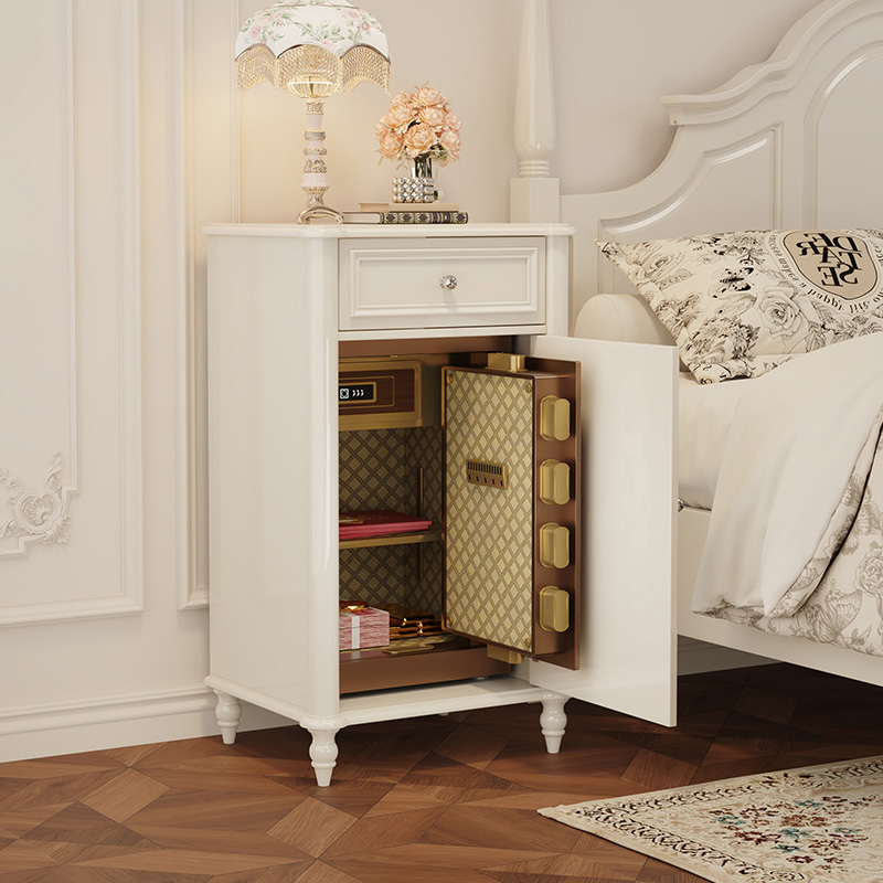 实木烤漆床头柜保险柜一体