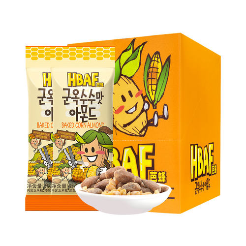 芭蜂HBAF烤玉米味扁桃仁韩国进口