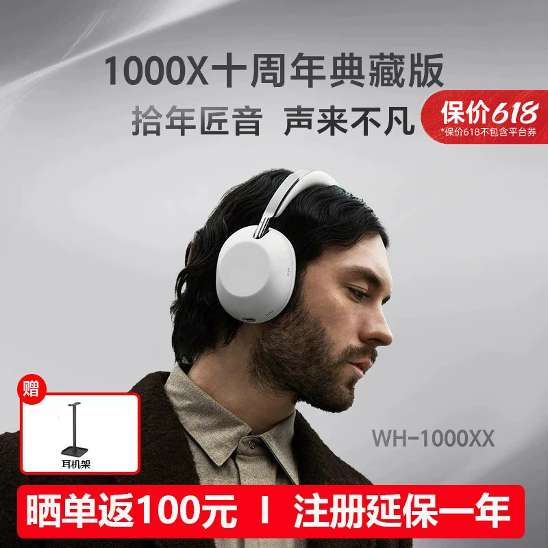 Sony/索尼 WH-1000XX 头戴降噪无线蓝牙耳机十周年纪