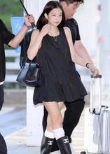 现货 amomento 金智妮 jennie同款 黑色花苞裙无袖背心裙连衣裙