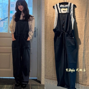 背带裤 在途现货 通勤宽松休闲抽绳连体裤 26春夏新款 女 Viaplain