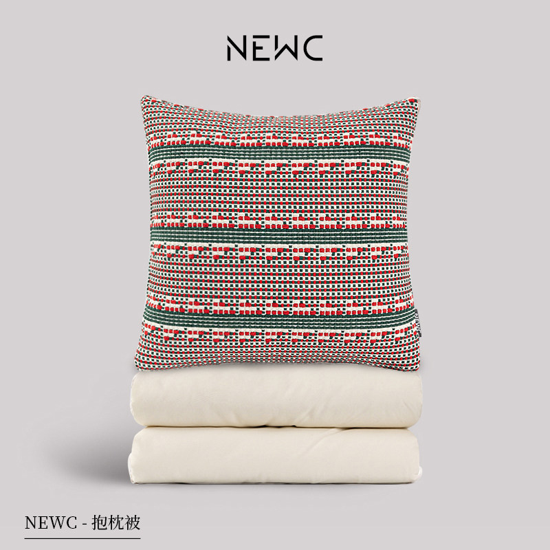 新宸优品 圣诞新年主题纯棉抱枕被子两用加厚冬季车载靠枕二合一,居家布艺,抱枕被,淘宝优惠券,粉丝福利购,淘宝优惠卷