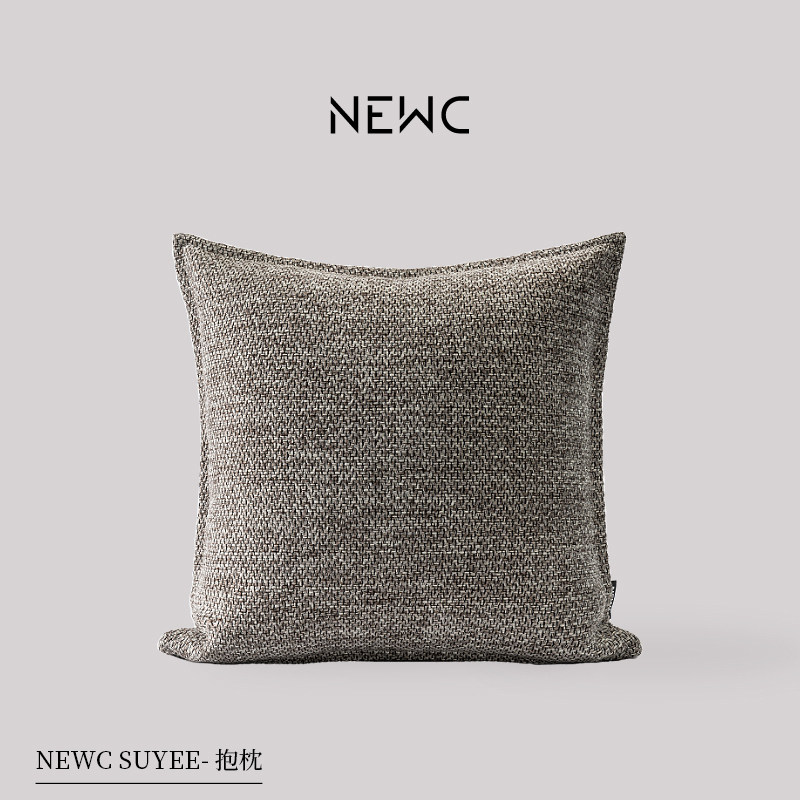 新宸优品 现代简约高端抱枕套客厅沙发样板间深灰诧寂风AB面靠垫