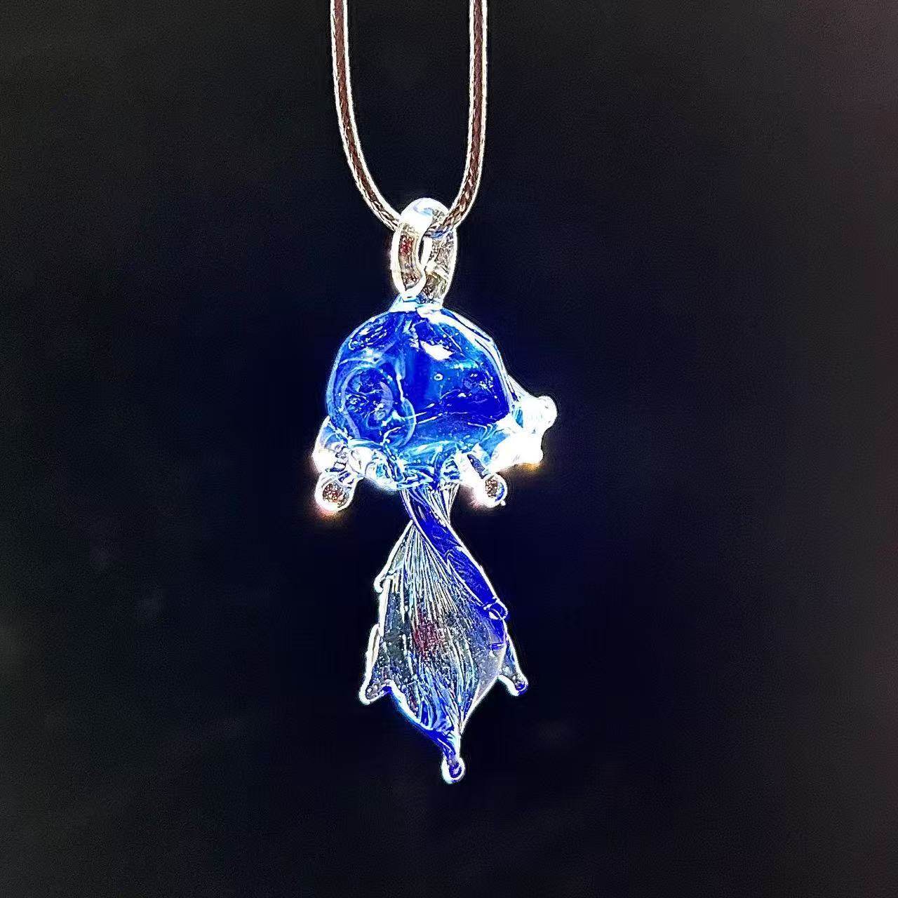 进口料纯手工琉璃小水母吊坠办公室文创高档复古工艺礼品饰品挂件