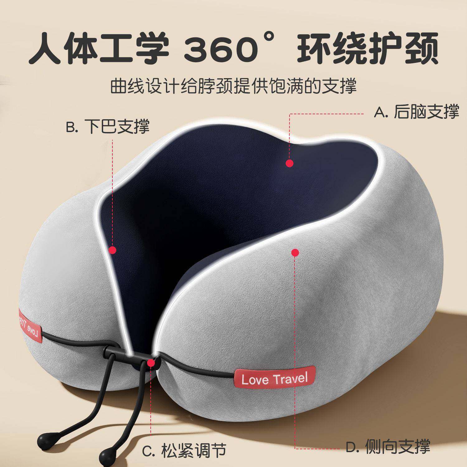 旅行YXA-2020便携牛奶绒U型枕颈椎枕长头途坐机睡觉脖子支飞撑颈,床上用品,U型枕/便携枕,淘宝优惠券,粉丝福利购,淘宝优惠卷