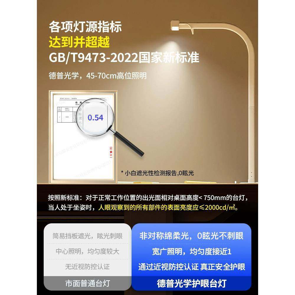 德普台灯小灯学生学习PHX004D-专夹用护眼可式全光谱学生防桌面阅,家装灯饰光源,护眼夹灯,淘宝优惠券,粉丝福利购,淘宝优惠卷