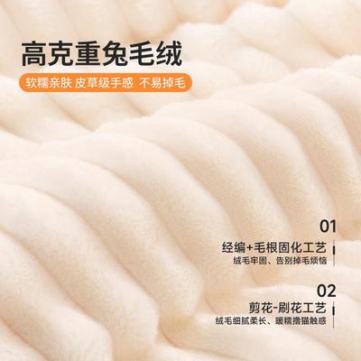 拉舍公尔毛毯加冬季厚兔毛盖毯沙毯XH187644子高发级感办室午睡加