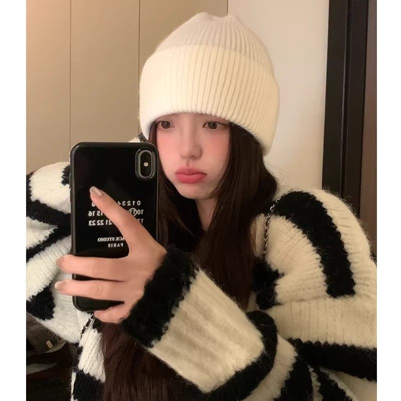 秋冬季针织帽女韩版高级感护耳包头含羊毛保暖护耳百搭休闲毛线帽,服饰配件/皮带/帽子/围巾,帽子,淘宝优惠券,粉丝福利购,淘宝优惠卷