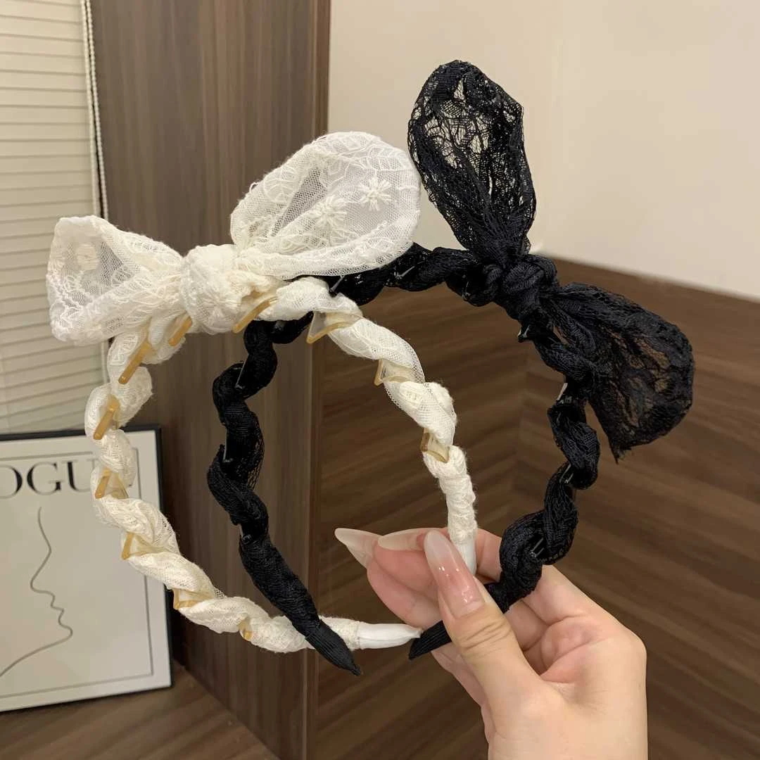清仓!!兔耳朵发箍女蕾丝立体蝴蝶结头箍可爱俏皮高颅顶洗脸发卡