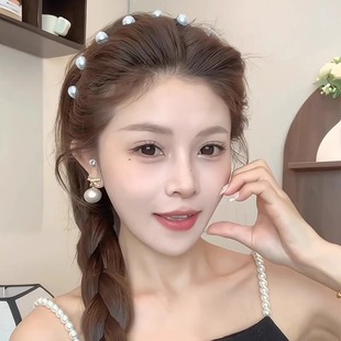 高颅顶珍珠波浪发箍女款 头箍 洗脸专用发卡纹理带齿高级感洋气时尚
