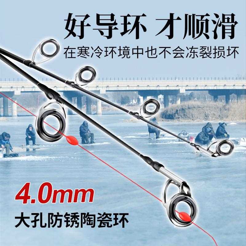 新款直销超短冰钓鱼竿套装碳素抛竿冰钓短节冬钓竿装备实心小矶钓