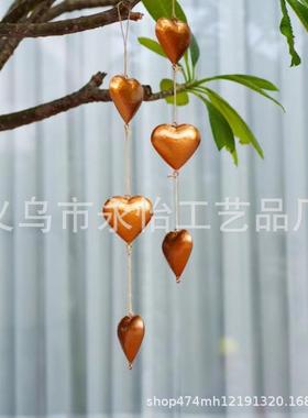 新款直销金属金色爱心挂饰浪漫爱情表白场景装饰悬挂性装饰品母亲