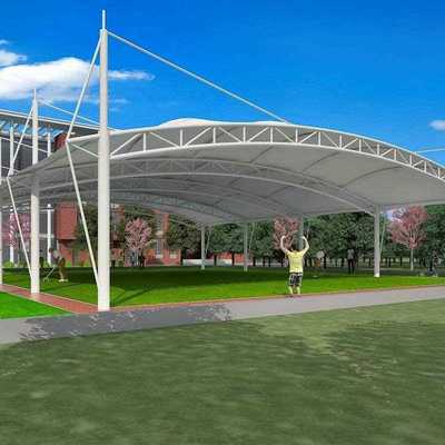 新款直销膜结构停车棚充电桩汽车篷张拉膜景观雨棚遮阳棚7字型户