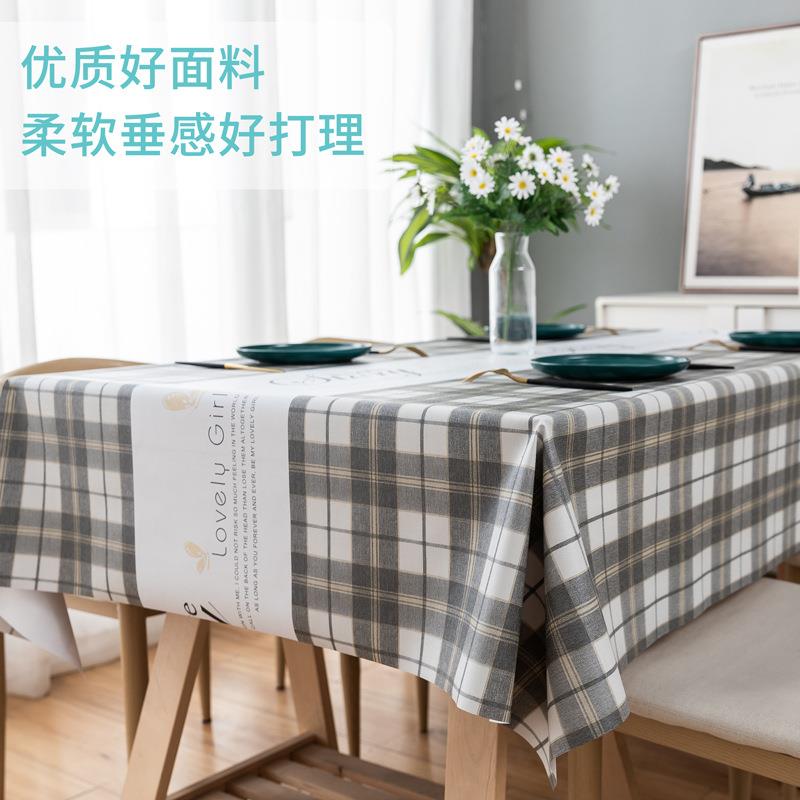 新款直销防水防油长方形加厚pvc跨境桌布免洗防烫现代简约装饰茶