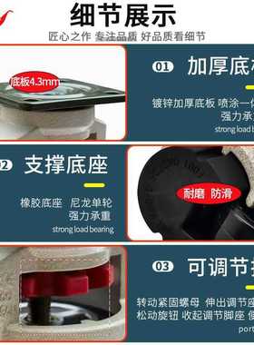 新款直销重型福马轮 60f80f100f150f水平调节脚支撑万向尼龙轮 工