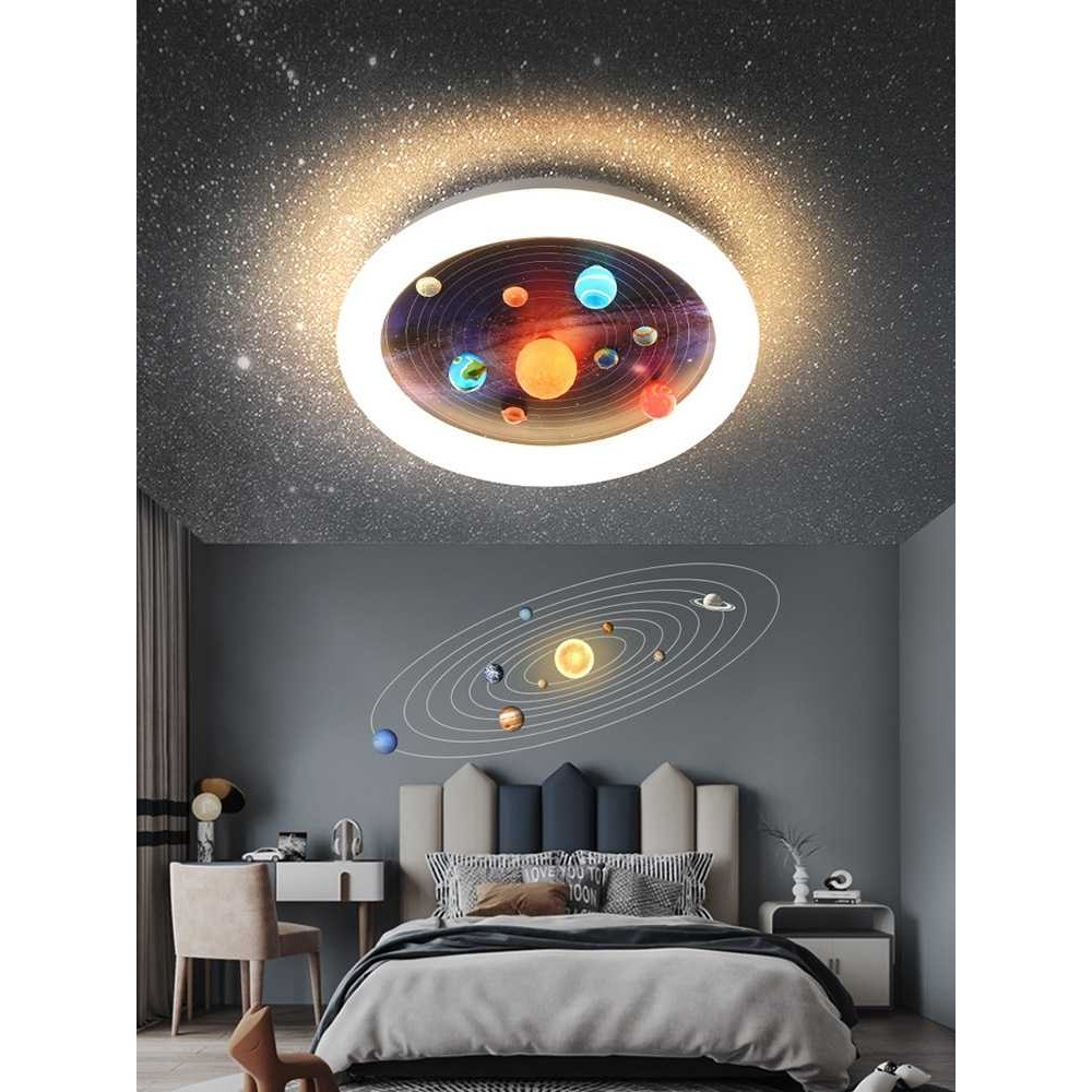 新款直销【跨境】八大行星全光谱护眼房间灯男孩儿童房卧室吸顶灯,家装灯饰光源,投影灯,淘宝优惠券,粉丝福利购,淘宝优惠卷
