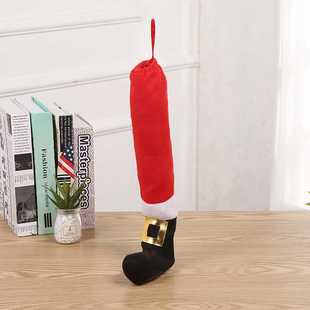 新款直销外贸新款圣诞桌角套 皮带扣圣诞桌脚套 圣诞节餐厅酒吧椅