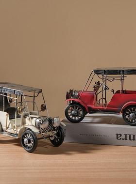 新款直销复古铁艺小飞机摩托车黄包车汽车模型装饰品摆件卧室布置