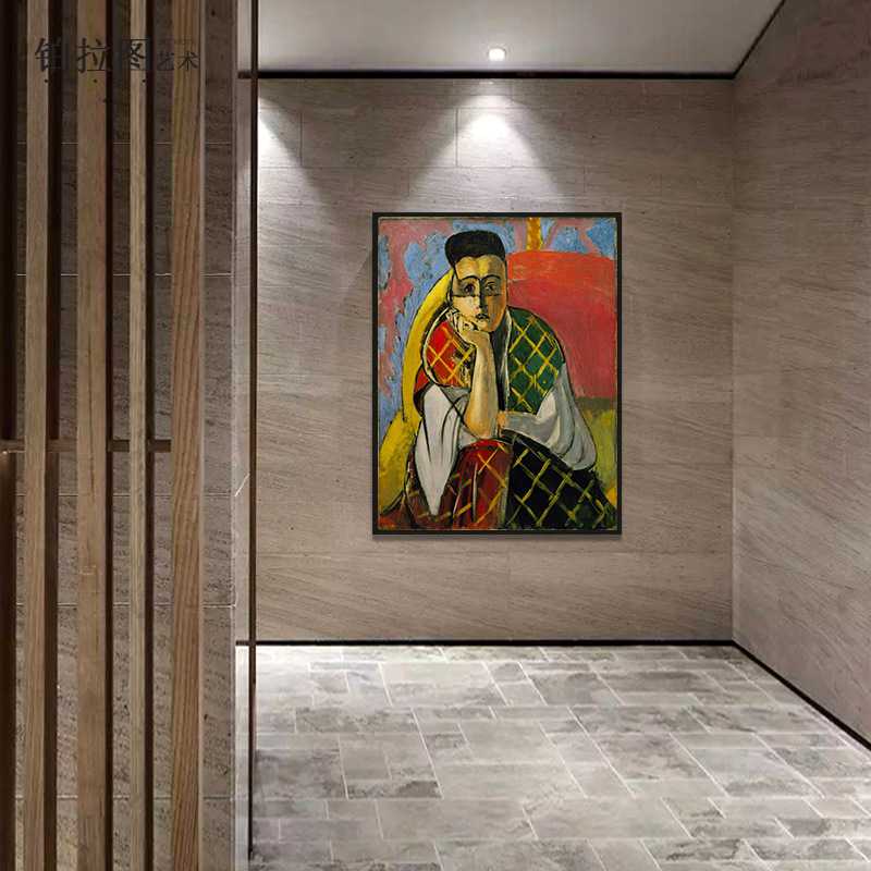 新款直销毕加索复古抽象人物装饰画客厅酒店民宿餐厅大师油画小众图片