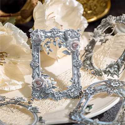 新款直销陌墨镂空浮雕框拼贴卡 鎏金花镜系列 手帐DIY装饰贴打底