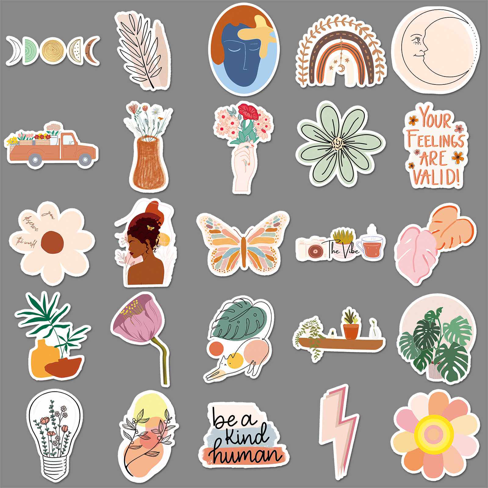 新款直销50张波西米亚创意贴纸滑板 行李箱贴纸笔记本电脑汽车摩