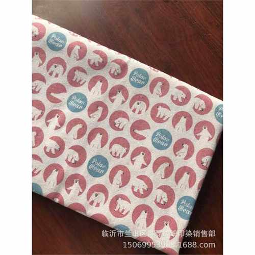 新款直销直供 亚麻面料 麻布印花 工艺品布 复PE 收纳筐布料