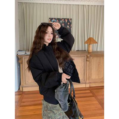 美式立领短款夹克夹棉加厚棒球服外套男女秋冬季宽松大码情侣棉服