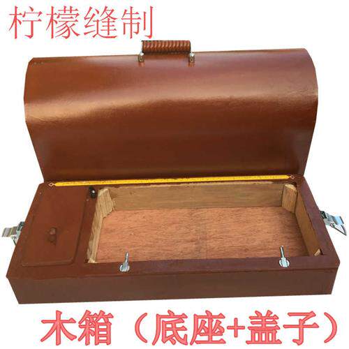 老式家用脚踏缝纫机便携带手提木箱子加厚款手工喷漆实木底座包邮
