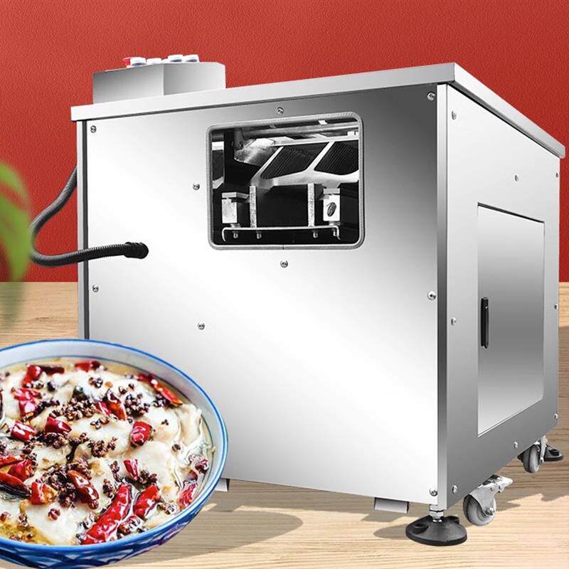 全自动斜切鱼片机切黑鱼草鱼切片机切生鱼水煮鱼酸菜鱼切片鱼肉片