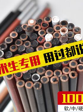软中硬炭笔素描铅笔100支随机混发速描炭画笔部分瑕疵碳笔