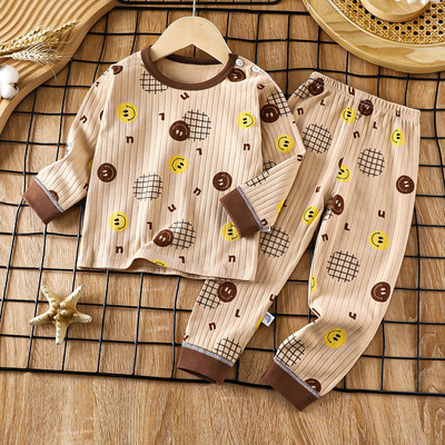 品牌儿童秋衣秋裤套装100纯棉a类全棉儿童内衣男童宝宝睡衣女童家