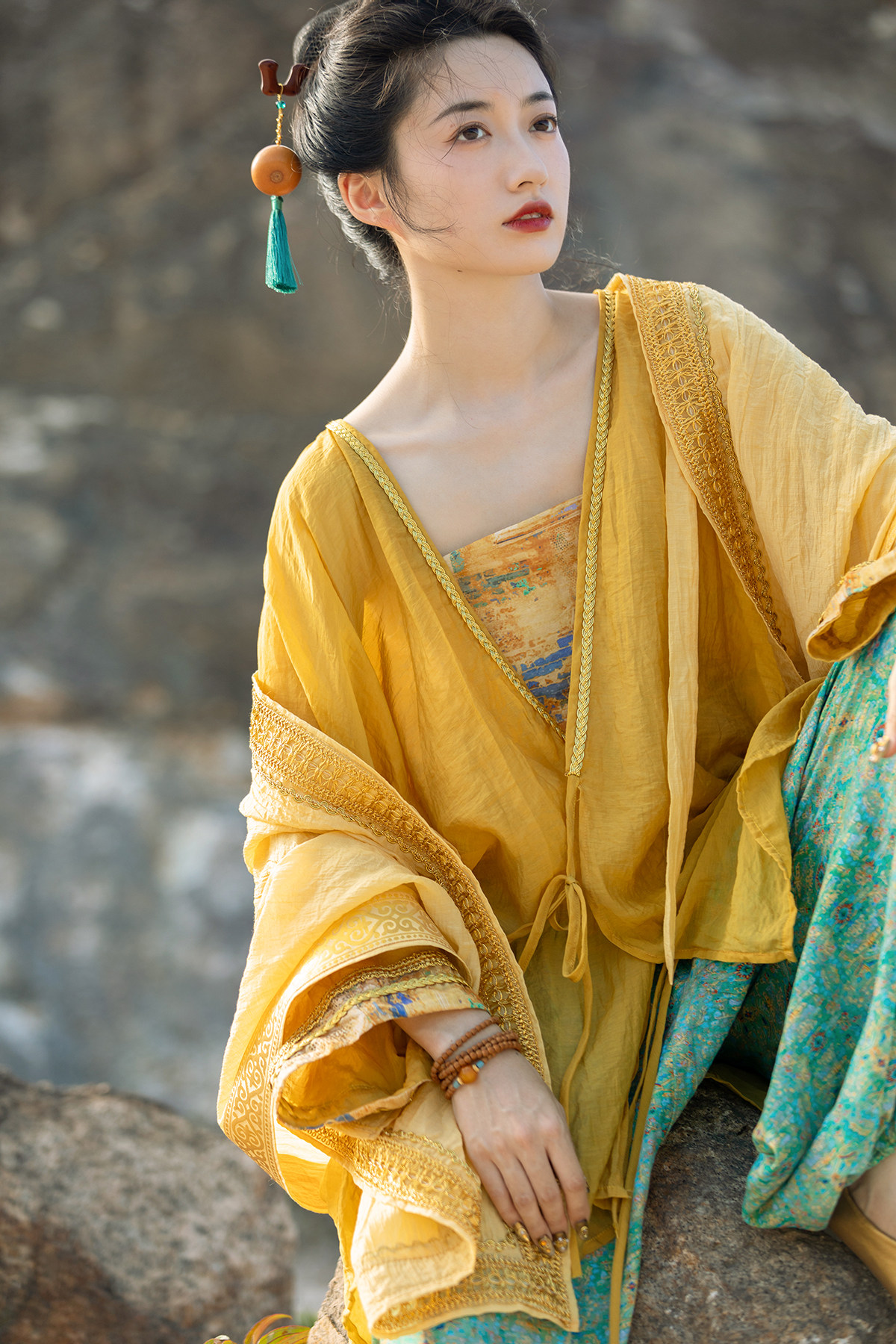 「沙漠旅人」萃CUI 写意国风-天丝吊带交领灯笼裤西域风旅行套装