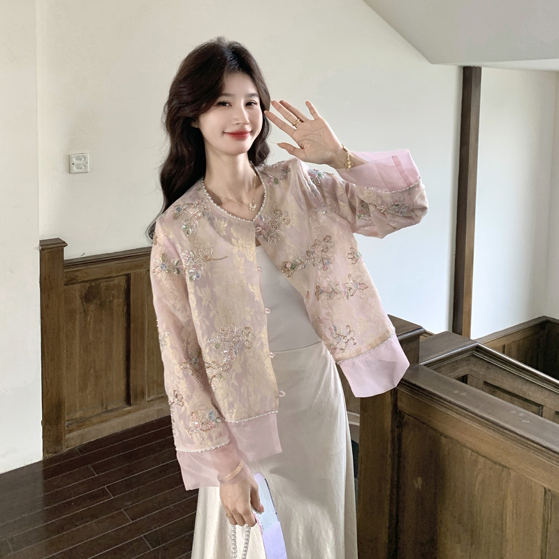 爆款首发  春季新款工艺钉珠拼接外套2C098-2619P185K298