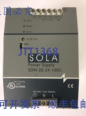 原装供应SOLA SDN 20-24-100C 电源 100-240VAC 5.6A 24VDC 20A