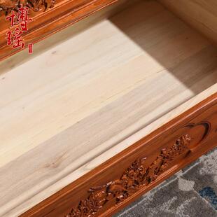 博瑶覆古全香樟木柜子箱子雕花实木衣柜收纳储物橱五六斗柜抽屉柜