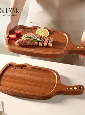 GOSHAWK乌檀木牛排板副食品砧板切水果小菜板实木托 托盘西餐专用