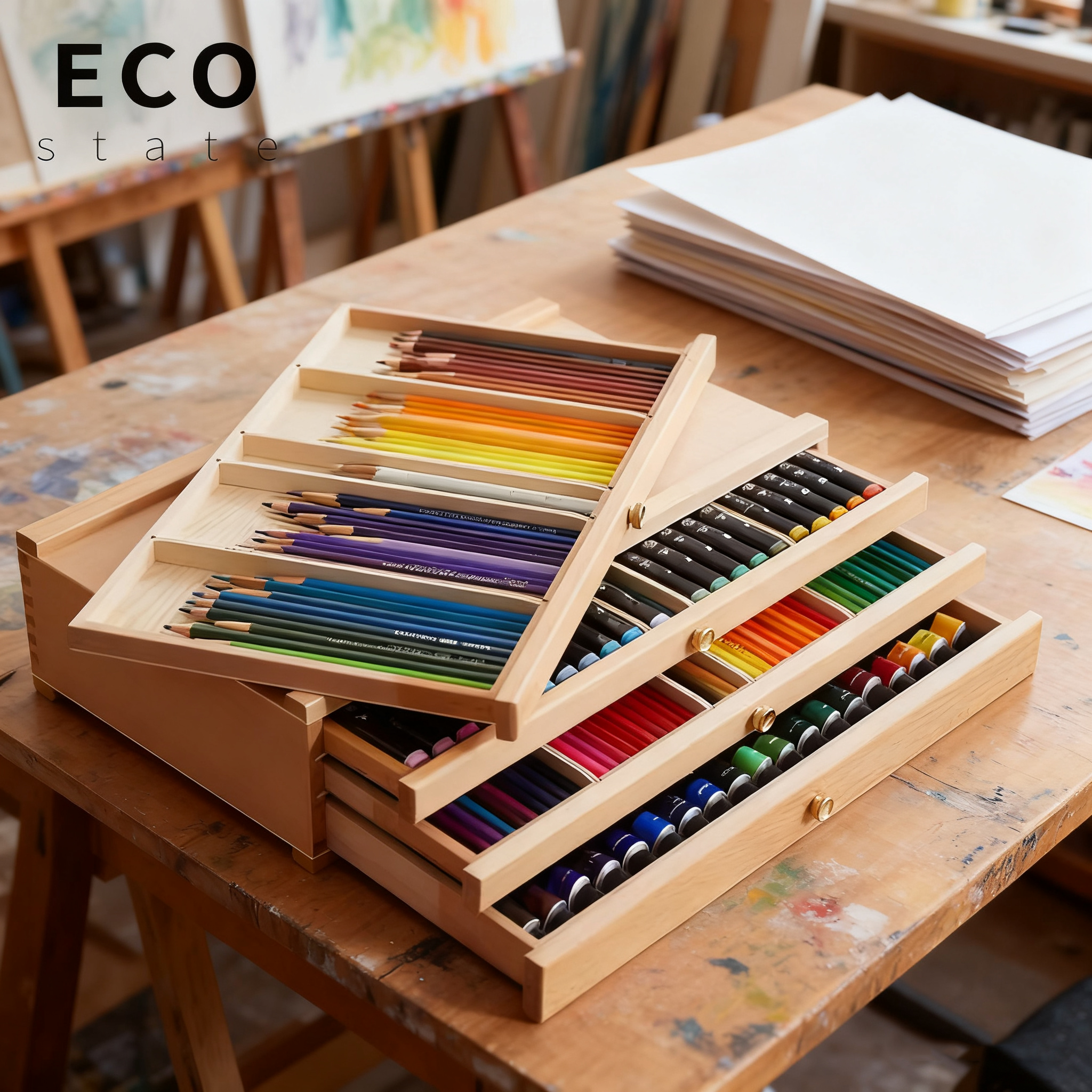 抽屉画箱彩铅收纳抽屉