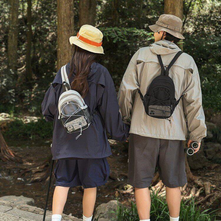 轻量化迷你双肩包女旅游轻便超火小胸包户外徒步登山包两用小背包
