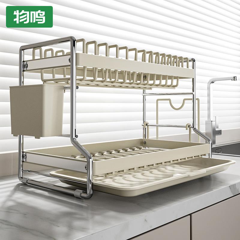 物鸣碗架碗碟收纳架厨房置物架多功能碗柜台面家用碗盘碗筷沥水架